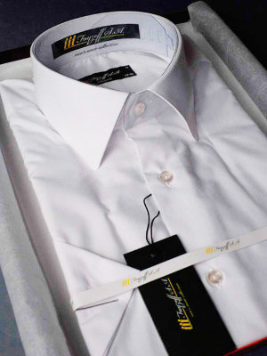 Белая классическая сорочка с коротким рукавом, арт. 1050kБ 01а 
