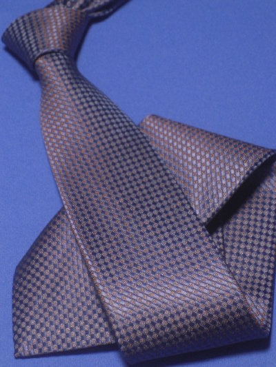 Галстук мужской, шелковый, цвет: сине-коричневый, арт. 402 37  