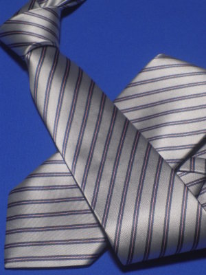 Галстук мужской, шелковый, цвет: серый в полоску, арт. 201 51 