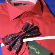 Красная приталенная рубашка под бабочку арт.: 1022sz 61