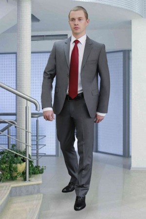 Серый мужской костюм, приталенный силуэт арт. 7000s 51