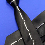 Галстук цвет: черный с серебристой полосой по середине, арт. 1245s51