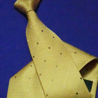 Золотистый с коричневым горошком галстук, арт. 1401-38