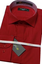 Красная приталенная сорочка под бабочку арт.: 1022s 61a